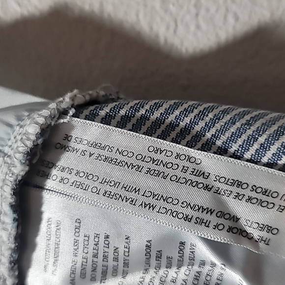 CALVIN KLEIN HIGH WAIST MOM JEAN SHORTS DENIM CUT OFF BLUE STRIPE CASUAL PANT 16 - Picture 11 of 14